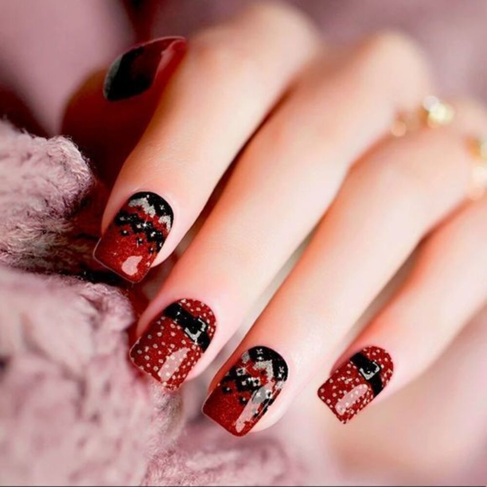 Colour Flash - “I’ve Been Good Santa” Santa’s clothes on a red glitter base